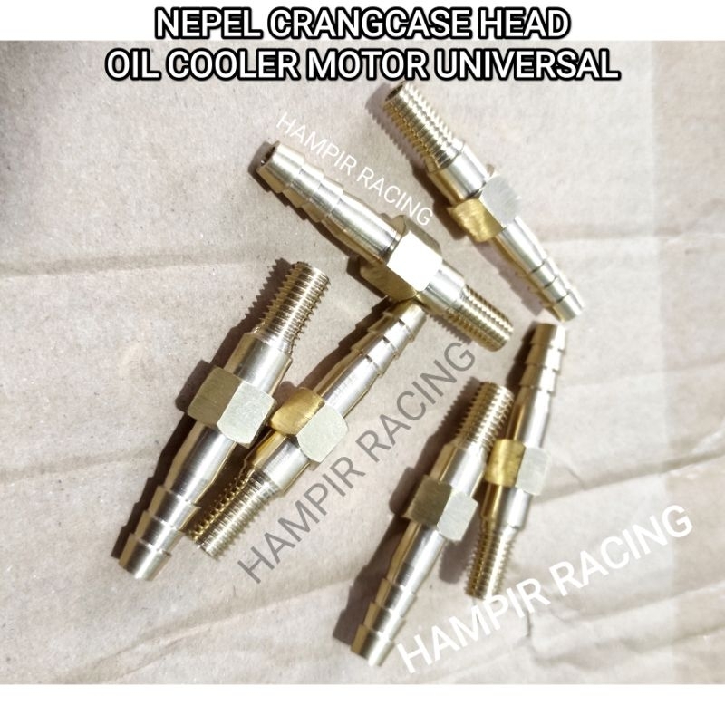 NEPEL BAUT CRANGKASE HEAD OIL COOLER MOTOR BAUT NEPEL KUNINGAN CRANGKASE BLOK HEAD MOTOR UNIVERSAL B