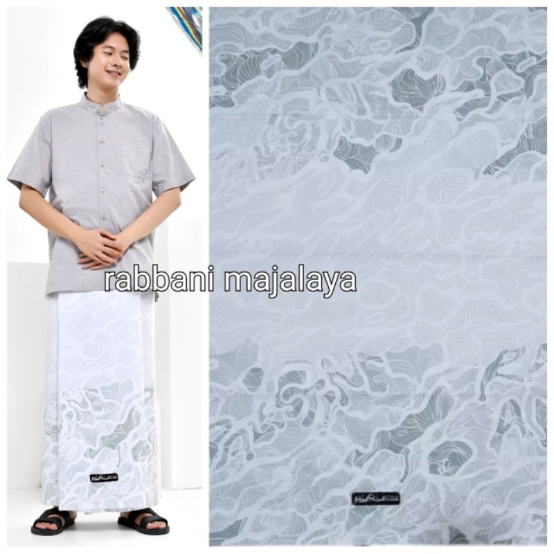 Sarung Rabbani motif Palestin - sarung ukuran dewasa - sarung putih dewasa - sarung putih rabbani - 