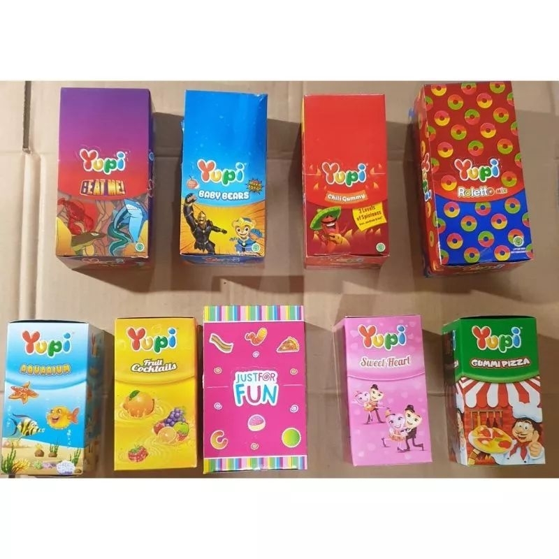 

Yupi Permen Box Jajanan Anak ALL Varian 1 Pak isi 12 Pcs Semua Rasa