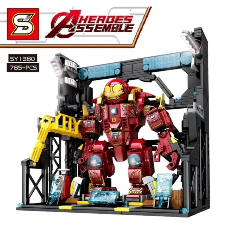 Lego Brick/Block SY 1380 Ironman Hulkbuster Lab Gantry MK33 Avengers