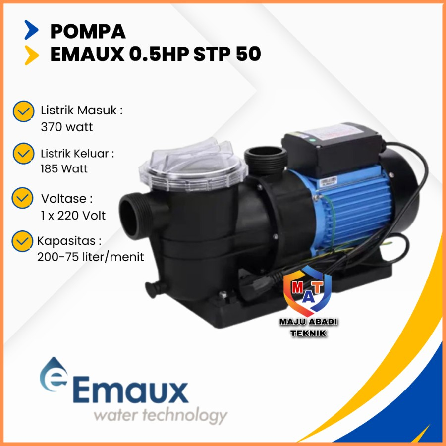 Mesin Pompa Kolam Renang Emaux 0.5Hp STP 50 Pompa Kolam 1/2HP Emaux
