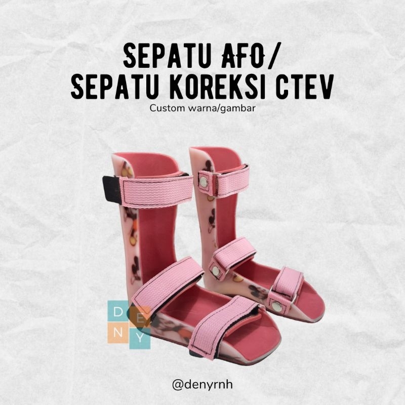 Sepatu AFO Anak Motif Cewek  (koreksi/Pengkor/jinjit termurah)