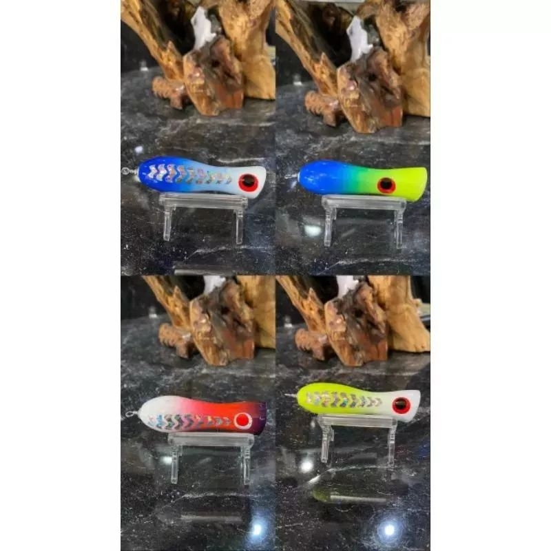 mini popper bahan kayu umpan mancing casting