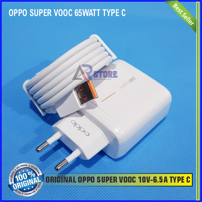Charger Oppo SUPER VOOC 65 Watt ORIGINAL USB C Resmi indonesia