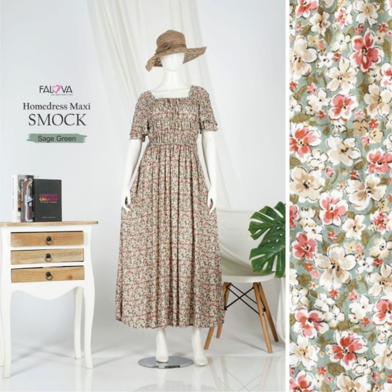 RIHAIA | Smock Maxi Homedress by Falova