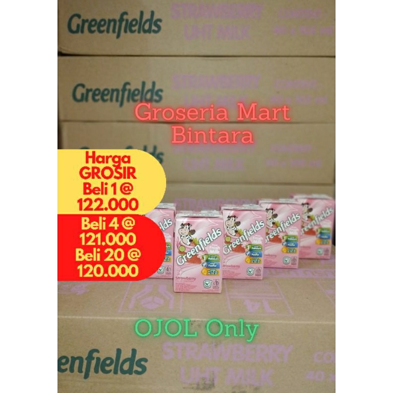 

Bintara Susu Greenfields UHT Stroberi 105ml x 40 Dus Karton Bekasi