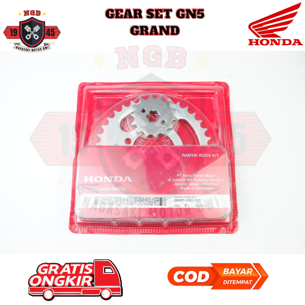 gear set astrea grand - gir motor astrea grand - Gear Set Honda Grand - Gir Legenda GN5