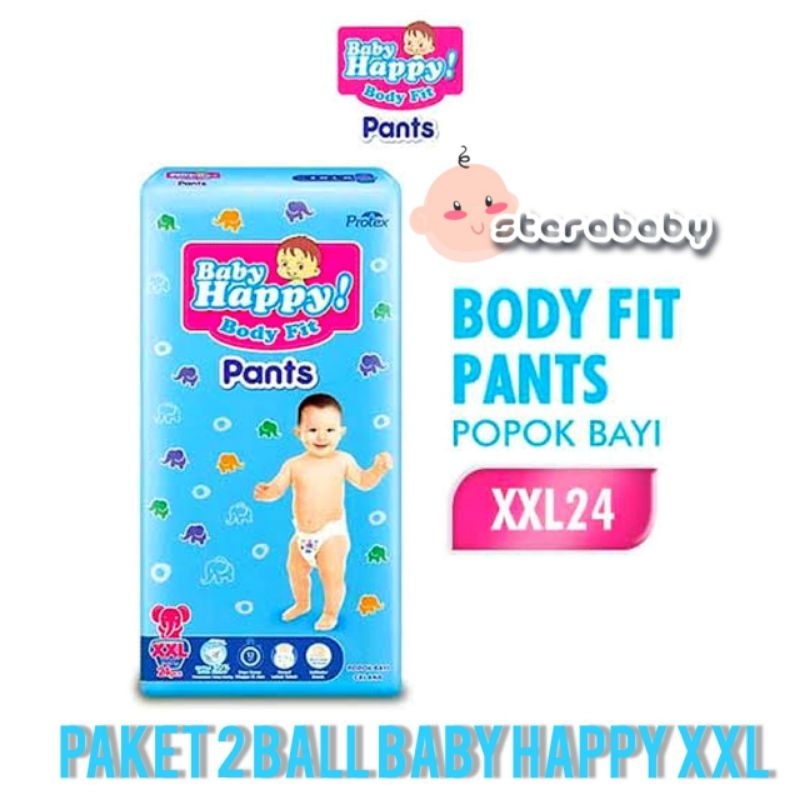 paket 2 ball baby happy XXL24 pants celana babyhappy xxl 24 popok bayi unisex