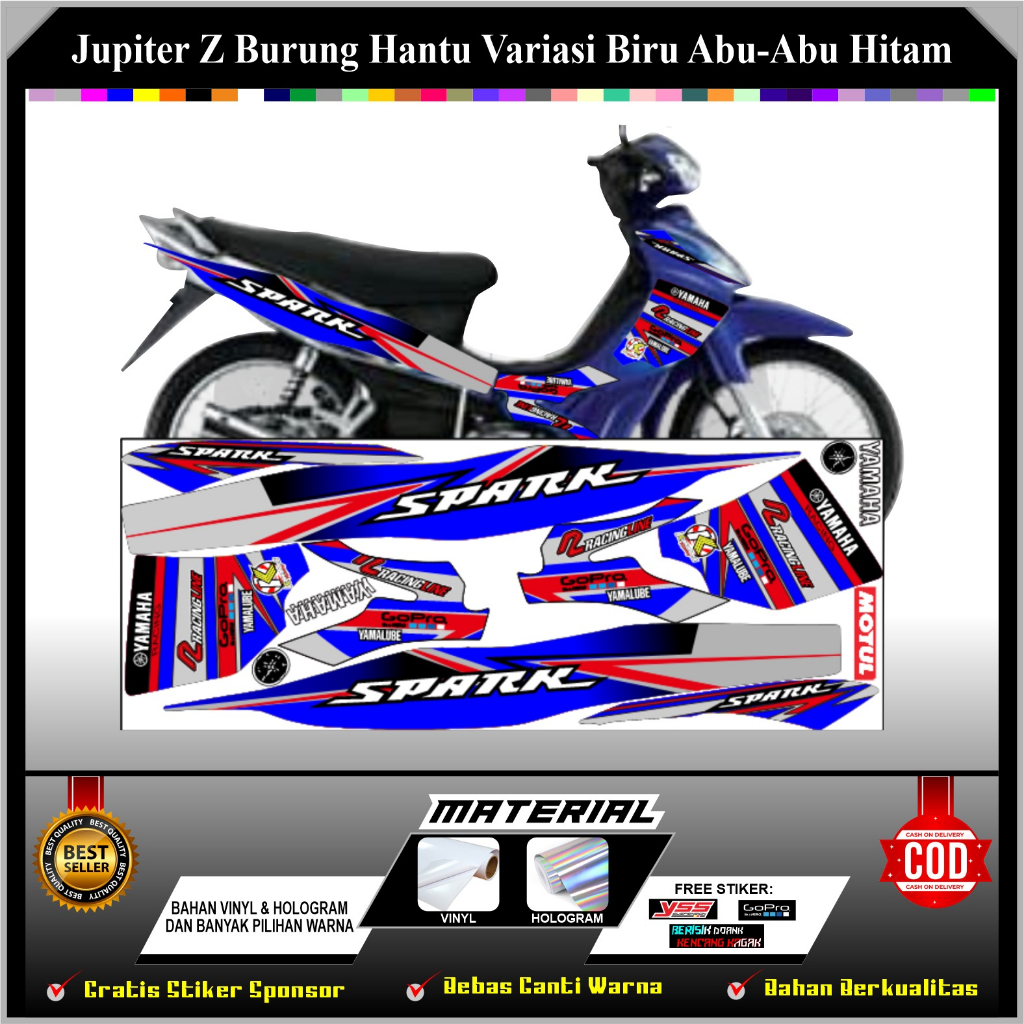 STIKER STRIPING VARIASI JUPITER Z BURUNG HANTU - Sticker Striping Variasi JUPITER Z BURUNG HANTU  - 