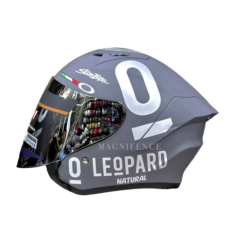 DISKON HELM HALF FACE KBR THANOS THERMATRON ORIGINAL HELM HALF FACE LEOPARD SPOILER HELM HALF FACE