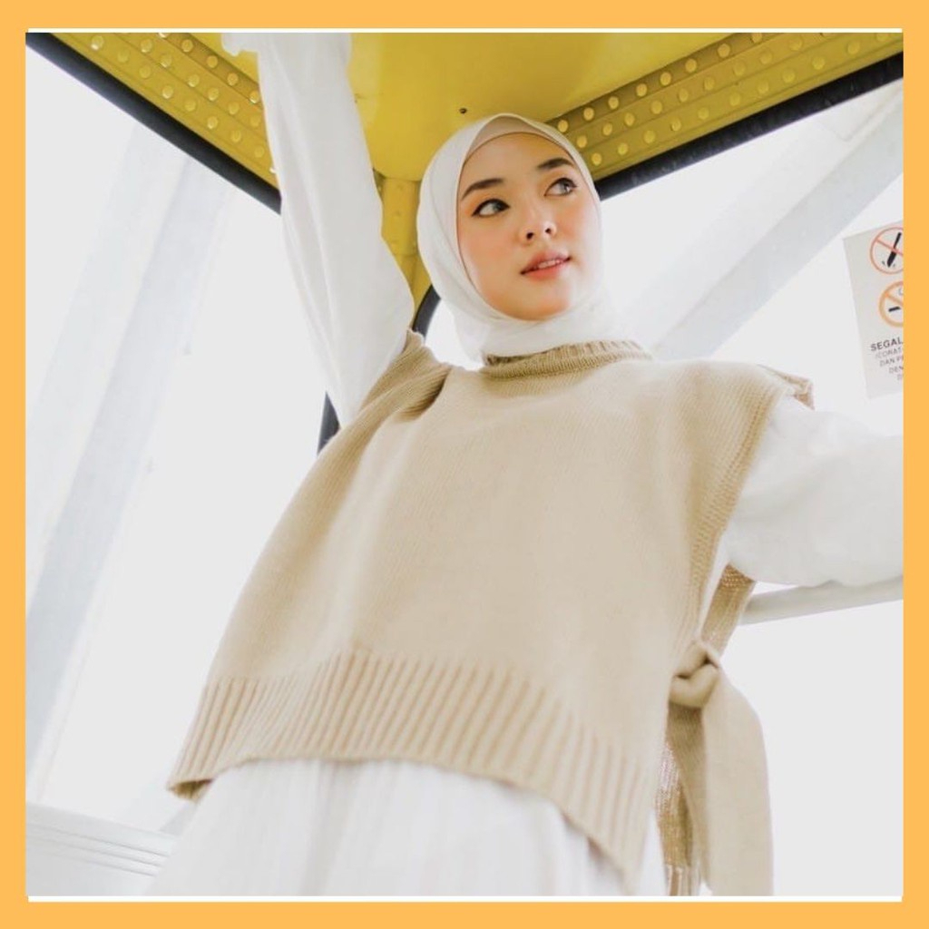 Andin Vest rompi rajut wanita/Vest rajut wanita korean style/Vest rajut tali samping/Vest tali sampi