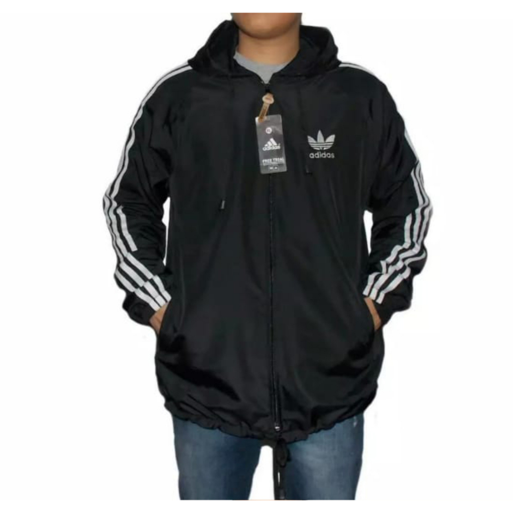JAKET PARASUT ADIDAS XL-XXL - JAKET PARASUT PRIA JUMBO - JAKET OLAH RAGA Lolly.co