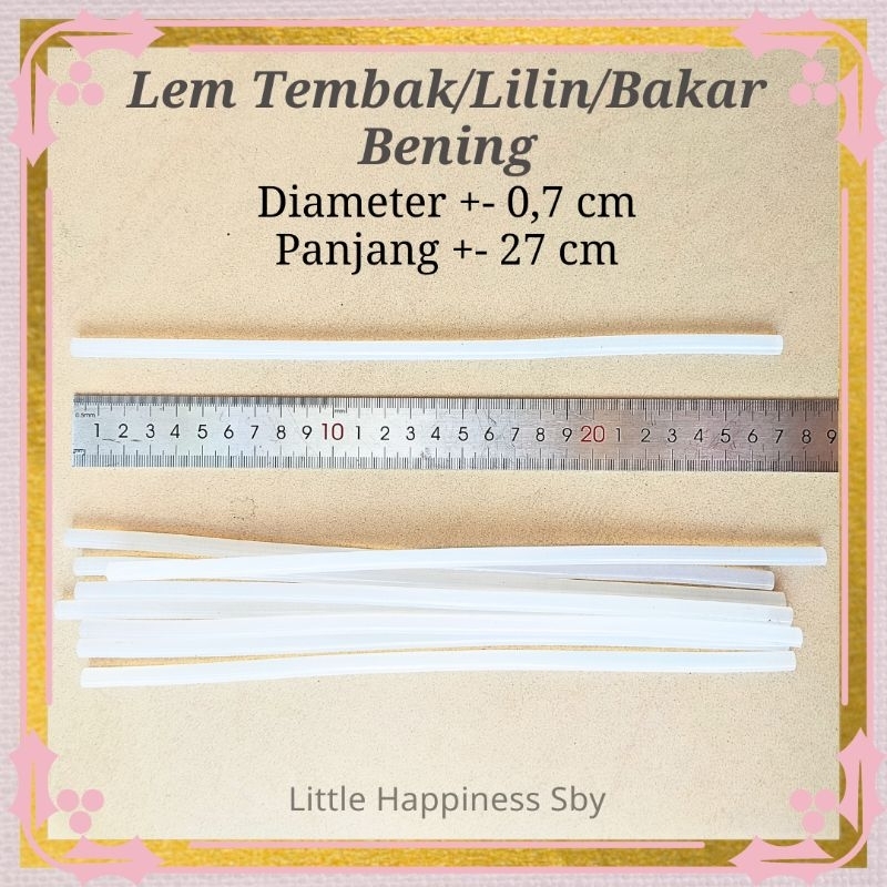 

Murah! Ecer Refill Lem tembak bakar lilin kecil bening 0,7cm besar 1,1cm panjang 27cm