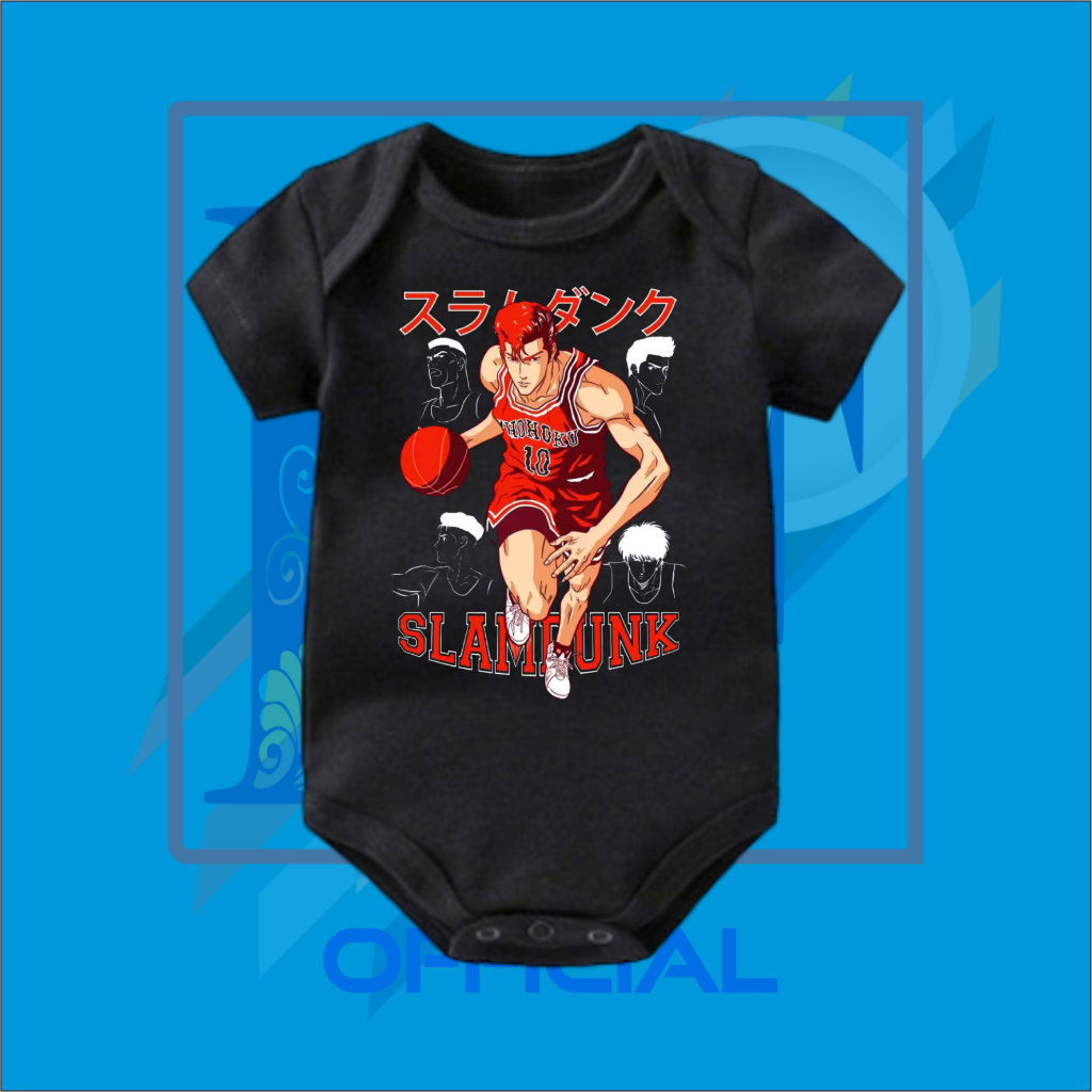 BAJU BAYI ANIME SLAMDUNK JUMPER BABY ANIME SLAM DUNK bodysuit jumpsuit jumper pendek Laki-laki perem