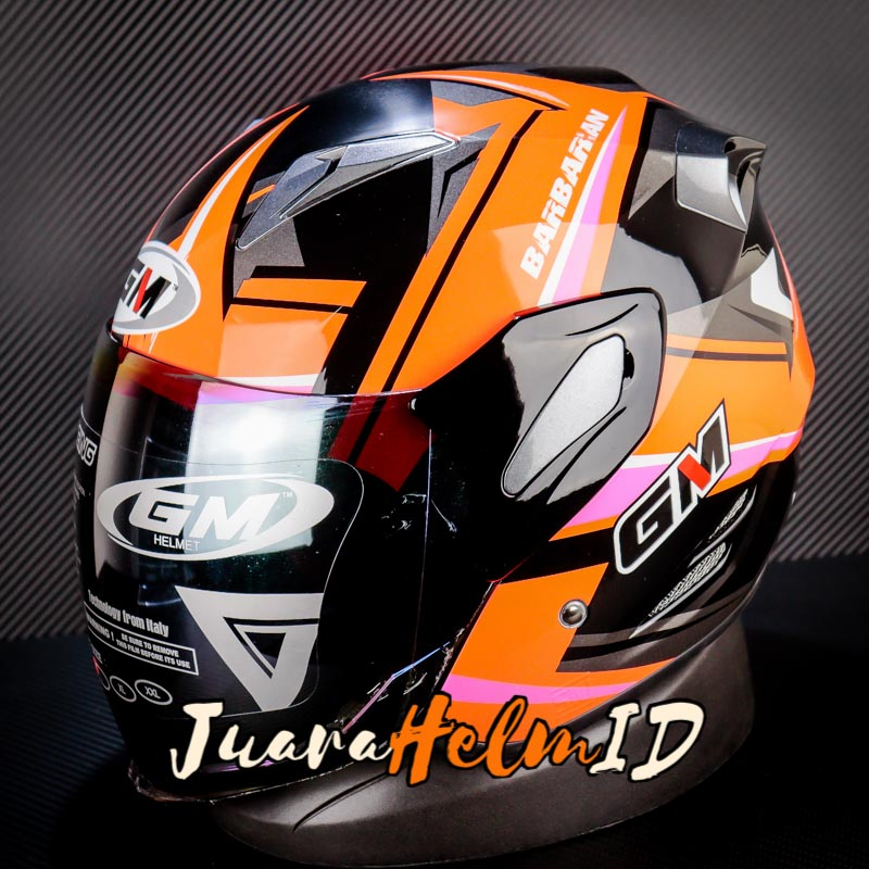 GM HELM FIGHTER BARBARIAN / BLACK ORANGE / SINGLE VISOR
