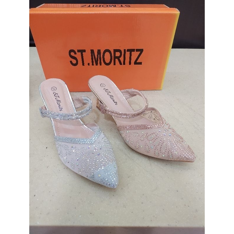 sepatu slop pesta hak 5cm St. moritz