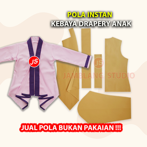 Pola Instan kebaya Drapery Anak