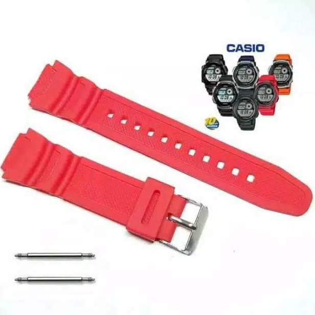 STRAP TALI JAM CASIO G-SHOCK AE-1000 SGW-500 AE1000 SGW500 RUBBER STRAP TALIJAM AE1000 SGW500 FREE 2