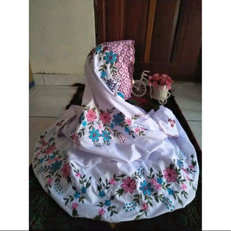 Mukena Dewasa Mukenah Mukena Terusan Langsungan Lajuran Bordir