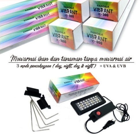 KANDILA VIBRANT Lampu LED Aquarium Aquascape Tanaman UVA UVB Day Night