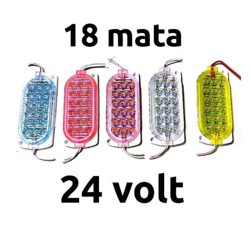 Lampu led bak samping truk 24 volt Led ultrasonic 18 mata 24 volt lampu kolong lampu bak truk bus