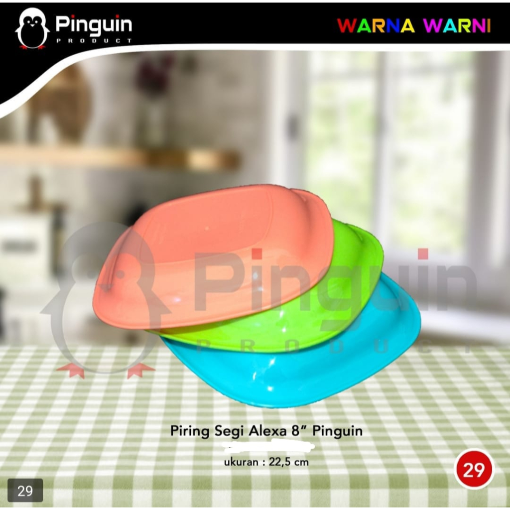 PIRING MAKAN MELAMIN / PIRING SEGI ALEXA 8'' PINGUIN / PIRING LONTONG MELAMIN / PIRING MAKAN MELAMIN