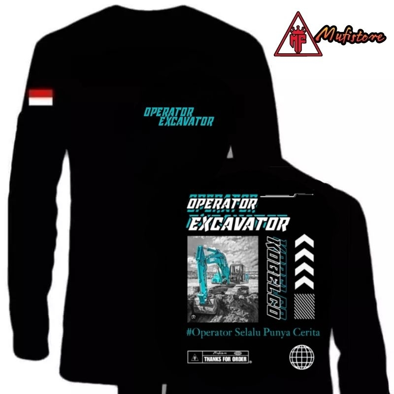 KAOS KOBELCO OPERATOR EXCAVATOR BAHAN ADEM