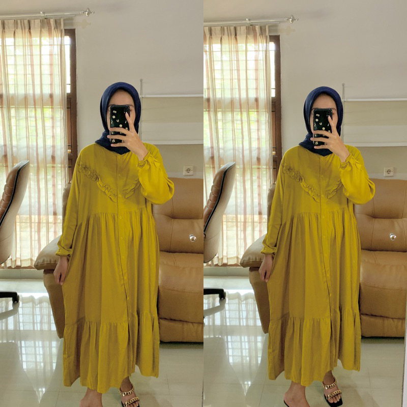 AZARA MIDI DRESS / LONG DRESS / DRESS RAYON JUMBO / DRESS CRINKLE AIRFLOW / DRESS POLOS / MIDI DRESS