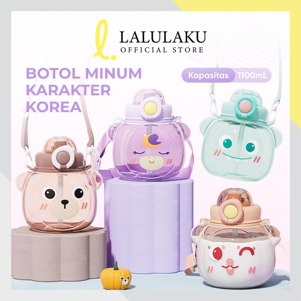 Botol Minum Anak Gemoy Korea 1100ml Karakter Emoji Lucu TK SD Sekolah BPA FREE