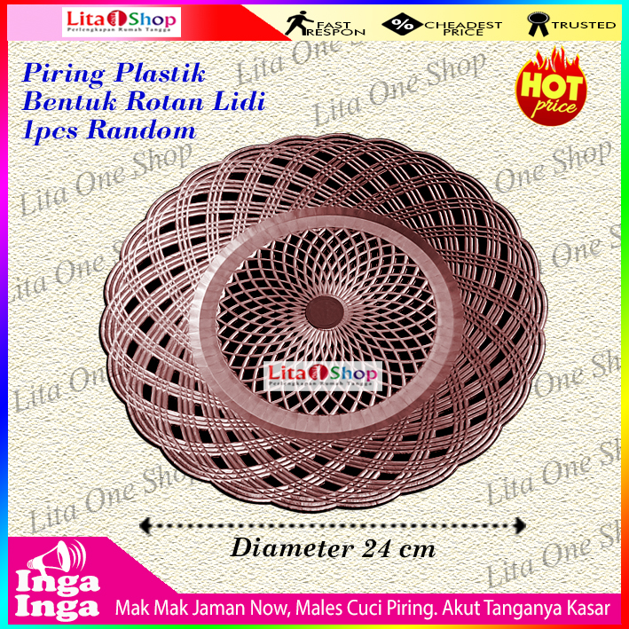 Piring Anyam plastik / piring rotan Plastik / piring lidi plastik