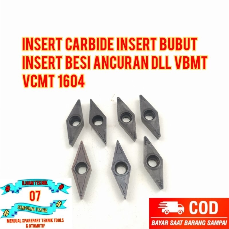 Insert carbide. Insert bubut. Insert besi. ancuran. dll. VBMT VCMT 1604 bukan insert alumunium atau 