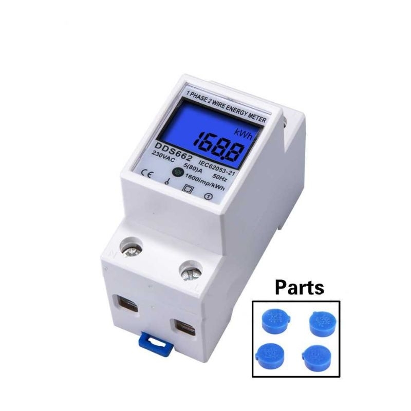 Meteran pengukur listrik 4in1 KWH meter Ampere Voltage Daya digital 1phase 220v Meteran Listrik Digi