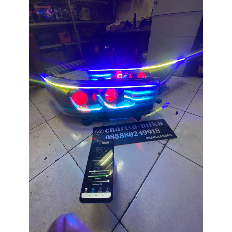 lampu innova reborn custom full speck blutut rgb lampu innova headlamp innova