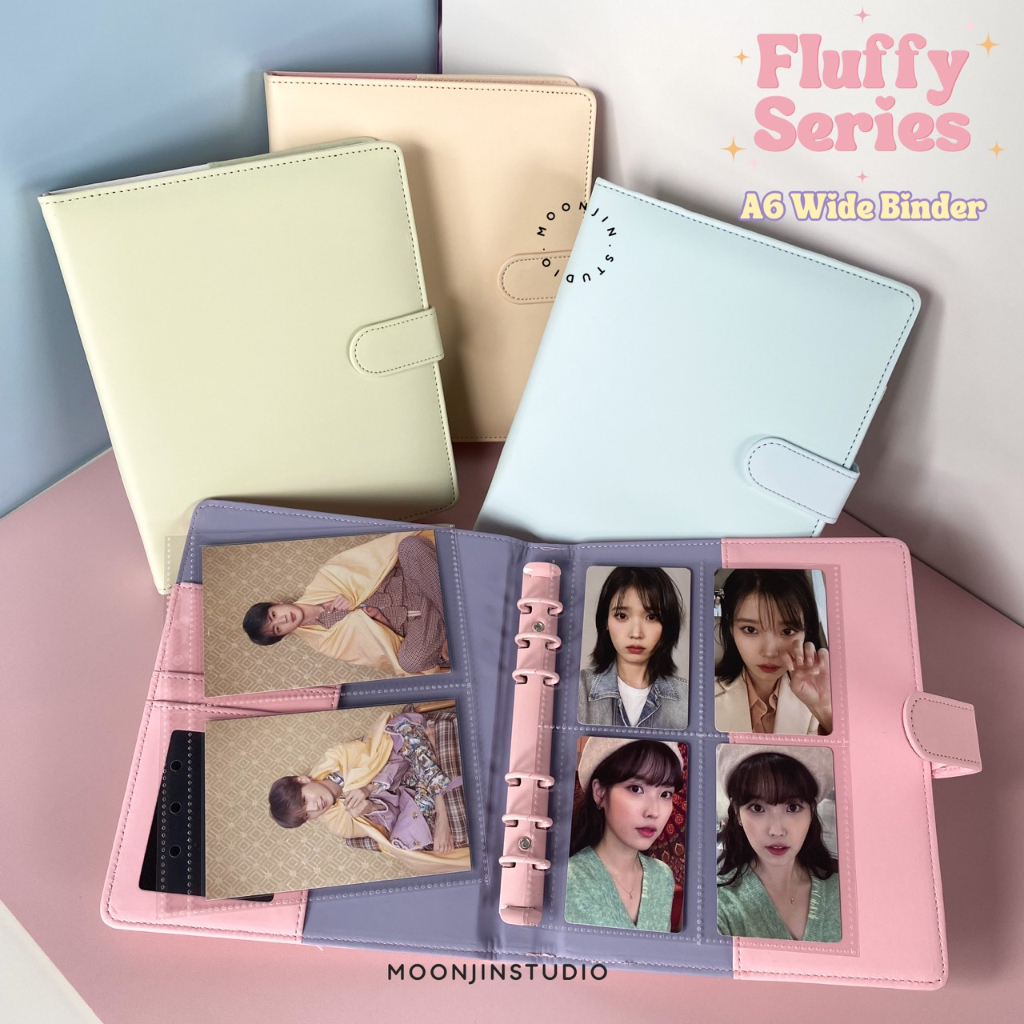 [A6 Wide] Moonjin Studio Fluffy Series Two-tone Pastel Binder Photocard 6 Ring