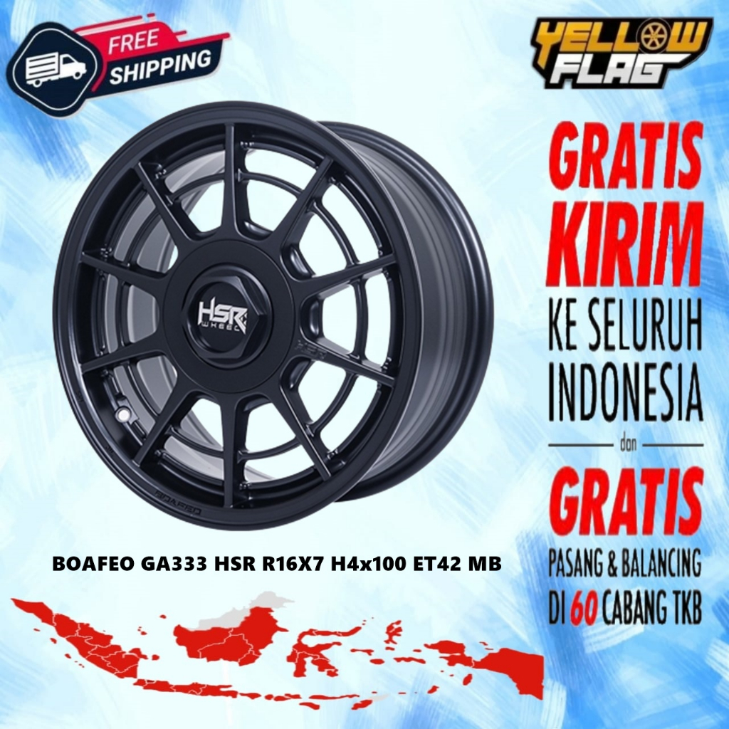 Velg Racing Ring 16 Lebar 7 HSR Boafeo velg mobil Calya Sigra Confero (Free Ongkir)
