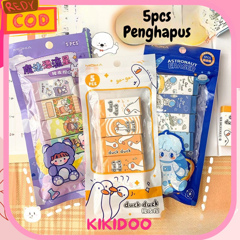 

Kikidoo 5 Set Penghapus Pensil Motif Lucu Estetik RT129