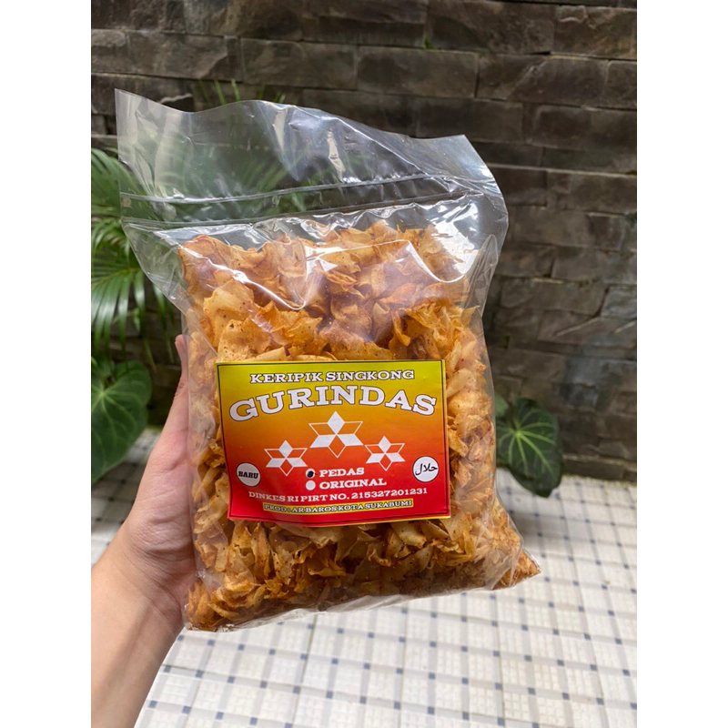 

Keripik Singkong Pedas Gurindas 250gr