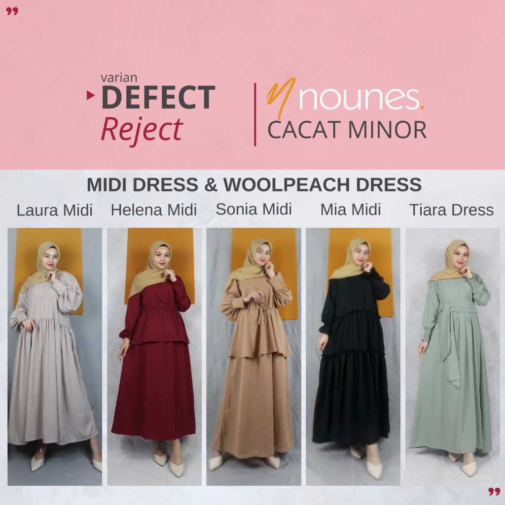 DEFECT Gamis & midi Polos Dress Reject cacat minor Matt Woolpeach n Maxmara Lux Thalia Lidya Laura H