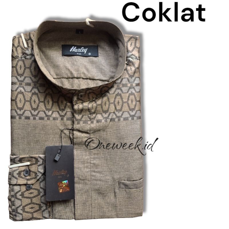 Kemeja Koko pria lengan panjang KEMKO HARLEY Kemeja Koko pria lengan panjang KEMKO HARLEY baju koko 