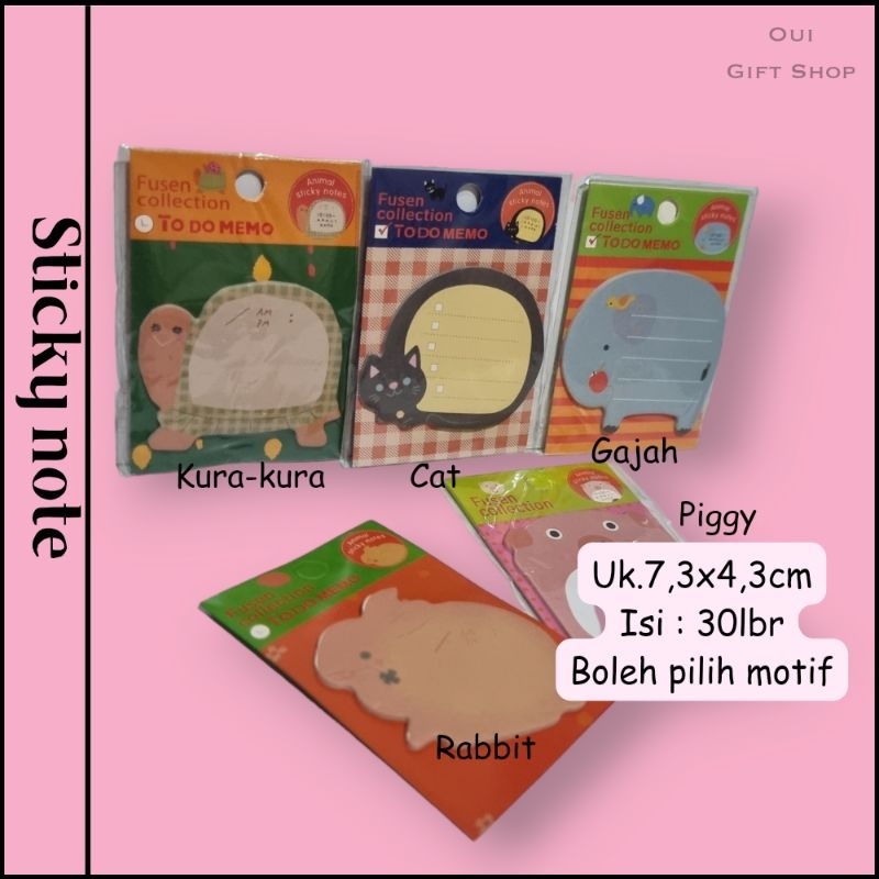 STICKY NOTES KARAKTER / MEMO MINI TEMPEL / KERTAS MEMO TEMPEL / CATATAN KECIL DINDING / MEMO PAPAN T