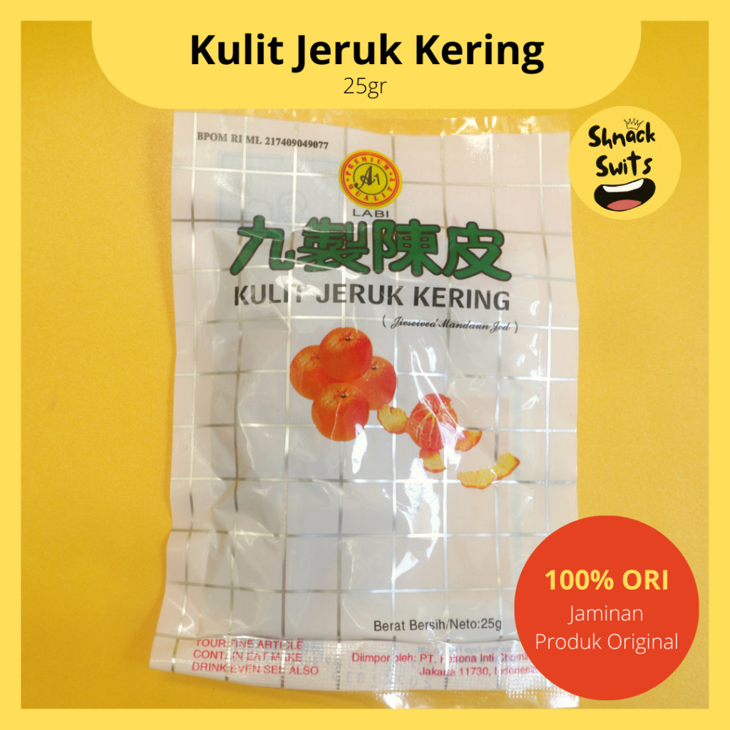 

MANISAN KULIT JERUK KERING / PRESERVED MANDARIN PEEL A1 Labi 25gr Manis Asin Asem Enak