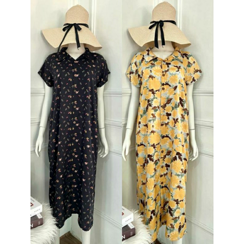 Dress panjang | daster panjang kerah