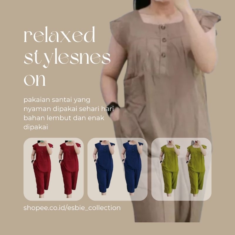 One set wanita polos 7/8