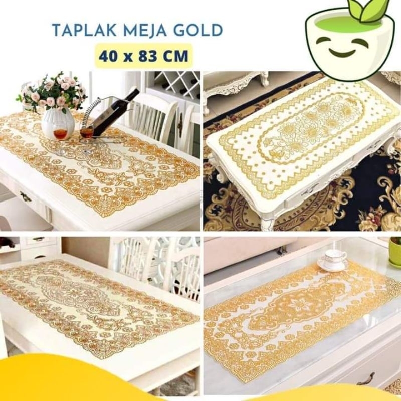 TAPLAK MEJA GOLD PERSEGI PANJANG