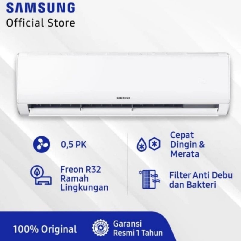 AC samsung ar05tghqasinse 0.5pk Komplit terpasang dan aksesoris