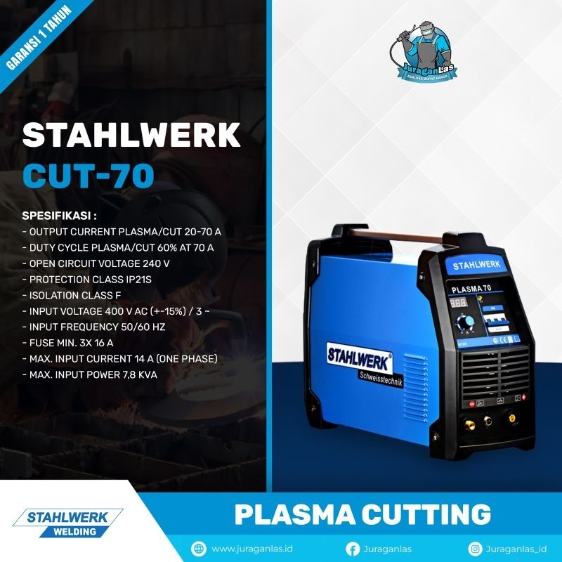Mesin Las Plasma Cutting Cut 70 Stahlwerk Mesin Las Potong Plasma Cutting Cut-70A