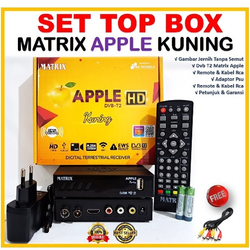 STB MATRIX DVBT2 APPLE KUNING HD
