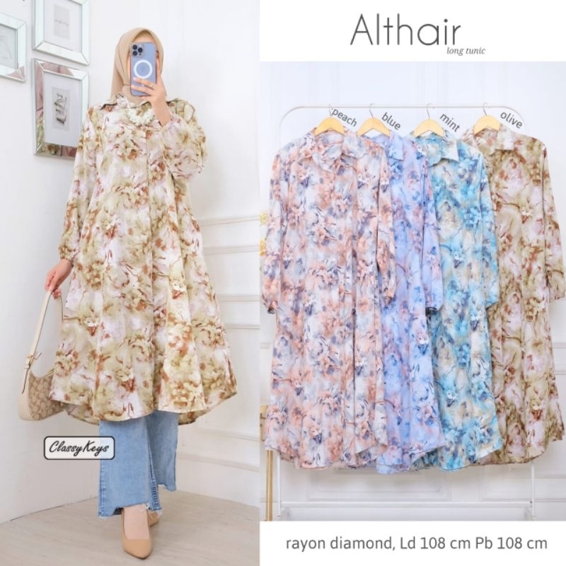 ALTHAIR TUNIK/ MIDI MOTIF BUNGA PREMIUM ORI CLASSYKEY