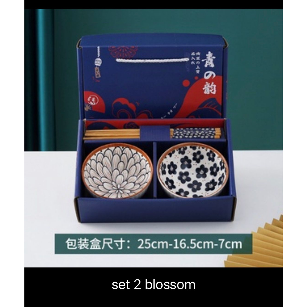 Mangkok set premium peralatan makan porselen /Mangkok set keramik Souvenir Mangkok set Japaness Styl