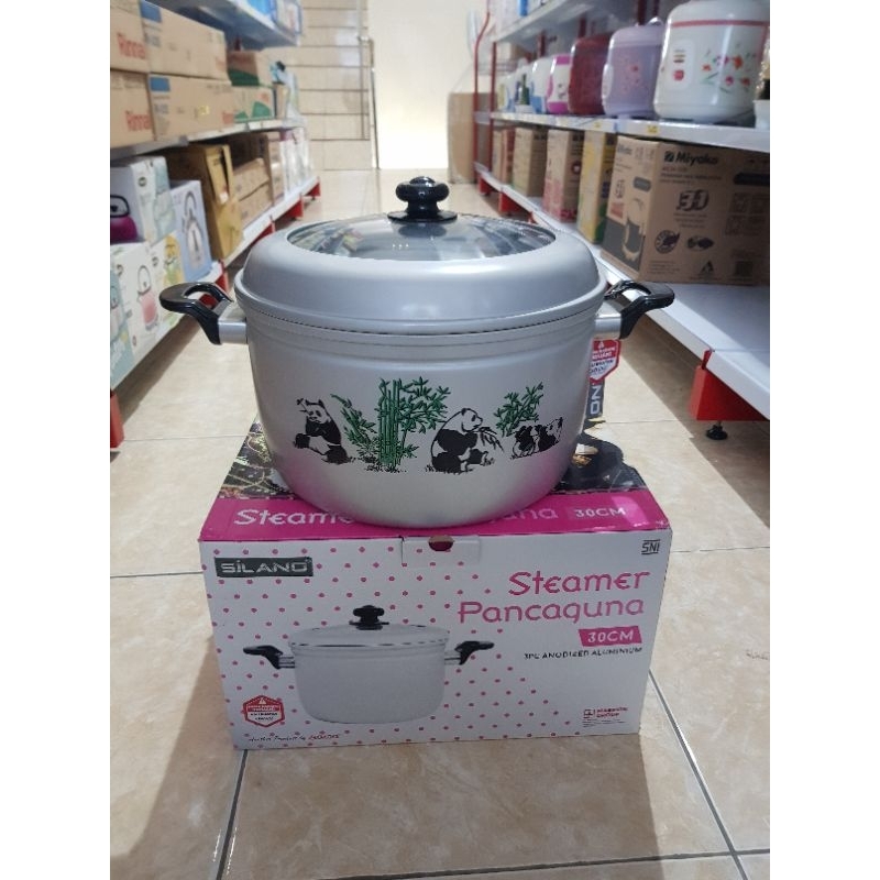 Steamer kukusan tutup kaca/Panci pancaguna Maspion 30cm tutup kaca